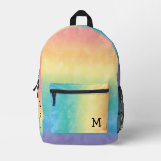 Sac À Dos Imprimé Monogramme Arc-en-ciel Pastel de Style Mignon et E