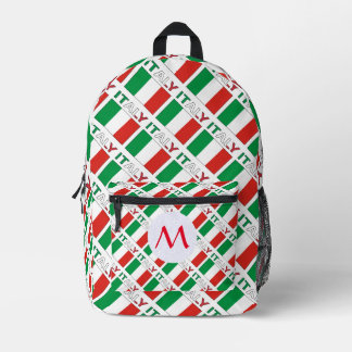 Sac À Dos Imprimé Monogrammé avec des carreaux du drapeau italien 