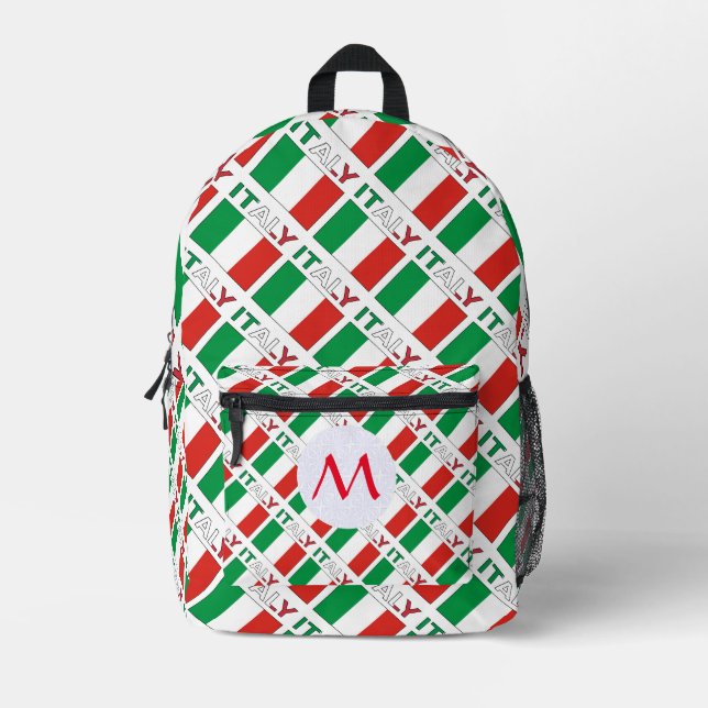 Sac À Dos Imprimé Monogrammé avec des carreaux du drapeau italien  (Recto)
