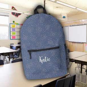 Sac À Dos Imprimé Monogramme bleu et rose mou Nom monogramme