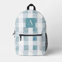 Monogramme d'aquarelle bleu En vichy/Buffalo
