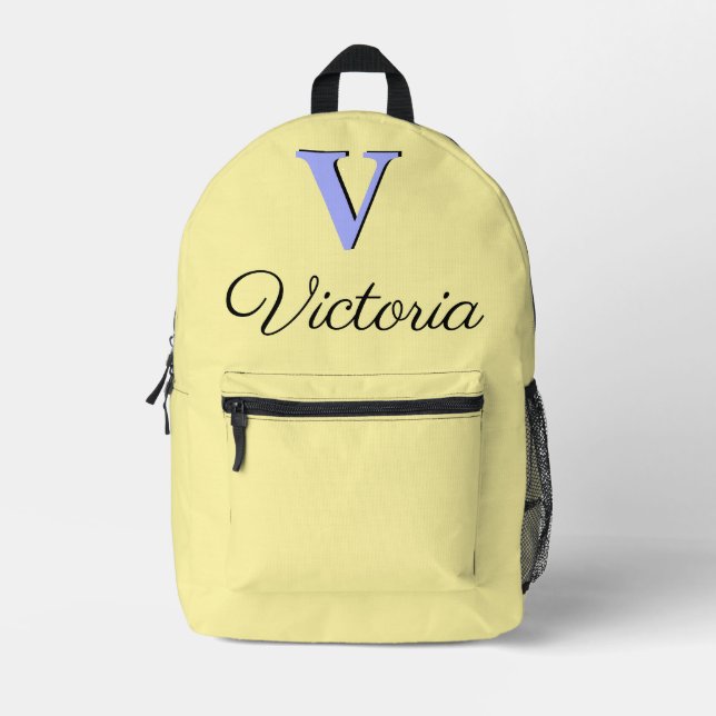 Sac À Dos Imprimé Monogramme de Calamansi élégant et moderne (Recto)