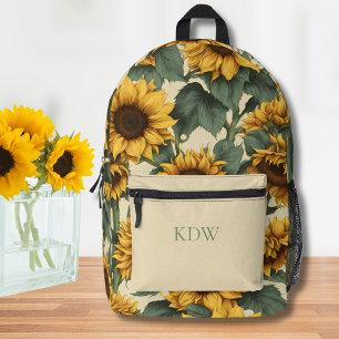 Sac À Dos Imprimé Monogramme de tournesol du pays