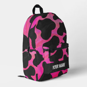 Sac À Dos Imprimé Monogramme de vache rose et noire