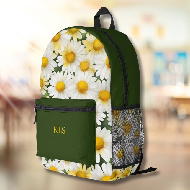 Sac À Dos Imprimé Monogramme des marguerites d'été (Créateur téléchargé)