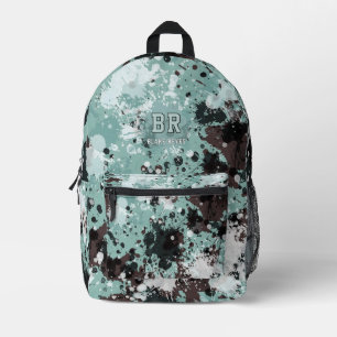 Sac À Dos Imprimé Monogramme éclaboussure de peinture bleue