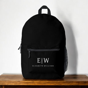 Sac À Dos Imprimé Monogramme Élégant minimal noir