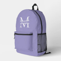 Monogramme et nom Elegant Purple Personnalisé