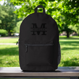 Sac À Dos Imprimé Monogramme et nom élégants personnalisés