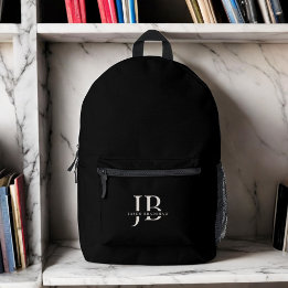 Sac À Dos Imprimé Monogramme et nom élégants personnalisés