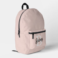 Monogramme et nom personnalisé moderne Pastel Pink