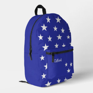 Sac À Dos Imprimé Monogramme étoiles blanches en bleu