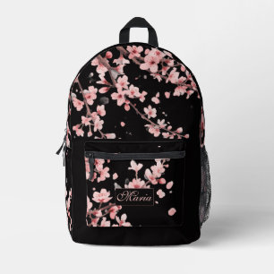 Sac À Dos Imprimé Monogramme Fleur de Cerisier Japonaise Rose Pâle n