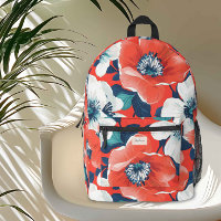 Monogramme floral bleu et rouge moderne
