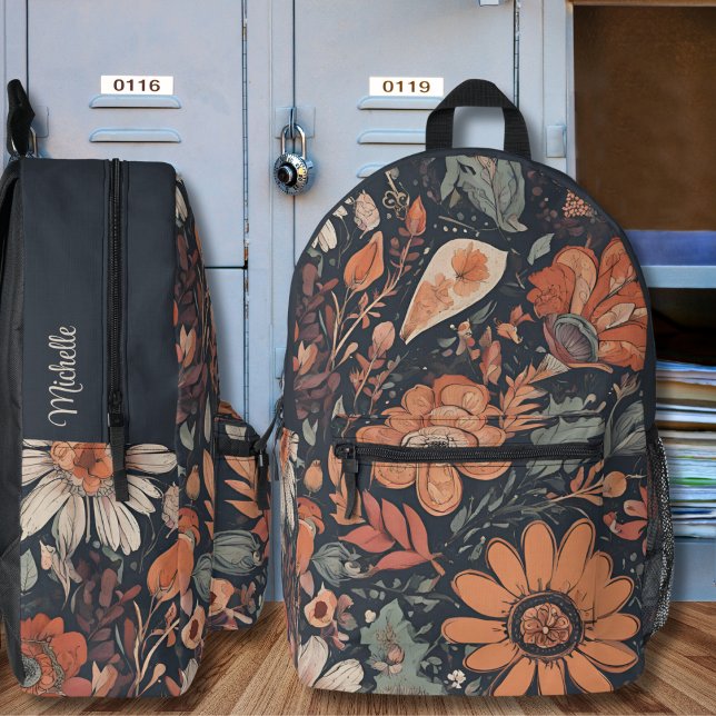 Sac À Dos Imprimé Monogramme floral bohème (Créateur téléchargé)
