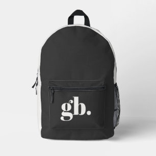 Sac À Dos Imprimé Monogramme Gras Vintage Noir