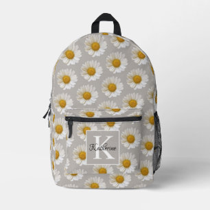 Sac À Dos Imprimé Monogramme gris Motif blanc