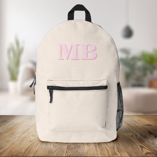 Sac À Dos Imprimé Monogramme initial minimaliste moderne