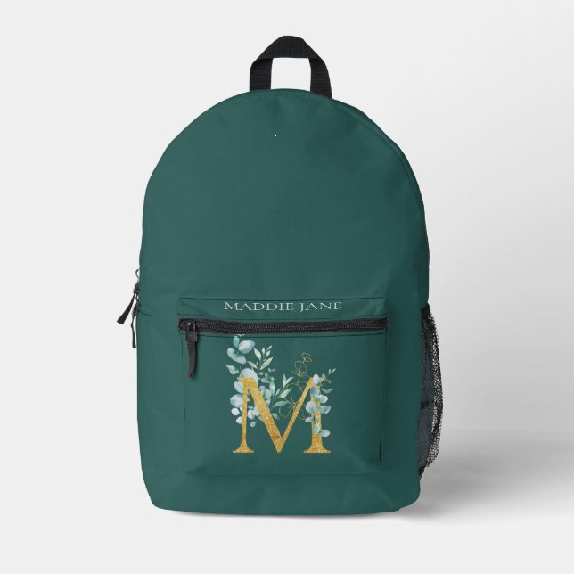 Sac À Dos Imprimé Monogramme M vert Nom  (Recto)