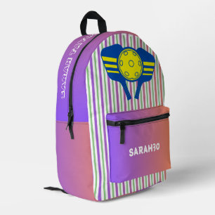 Sac À Dos Imprimé Monogramme mignon et amusant vert et rayures