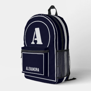 Sac À Dos Imprimé Monogramme minimaliste moderne initial, cadeau d'a