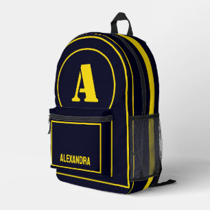 Sac À Dos Imprimé Monogramme minimaliste moderne initial, cadeau d'a