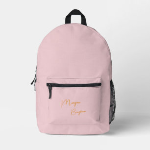 Sac À Dos Imprimé Monogramme minimaliste rose script