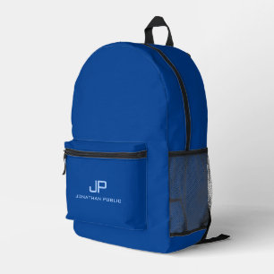 Sac À Dos Imprimé Monogramme Modèle Bleu profond Couleur solide élég
