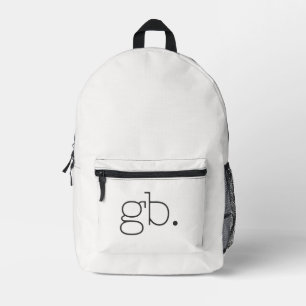 Sac À Dos Imprimé Monogramme Moderne Blanc