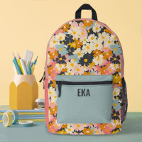 Monogramme Moderne Colorful Floral Girls School