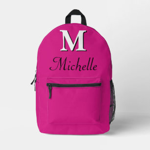 Sac À Dos Imprimé Monogramme moderne élégant rose foncé