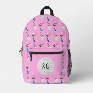 Sac À Dos Imprimé Monogramme Motif de golf Retro Pink