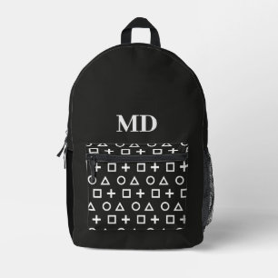 Sac À Dos Imprimé Monogramme Motif de joueur noir et blanc