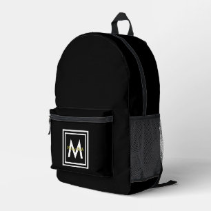 Sac À Dos Imprimé Monogramme noir personnalisé