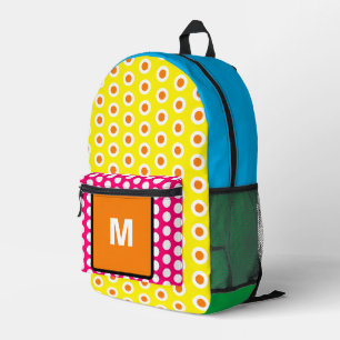 Sac À Dos Imprimé Monogramme orange vert rose Pois