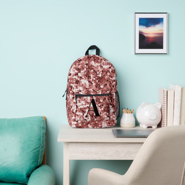 Sac À Dos Imprimé Monogramme pailleté rose (Insitu)
