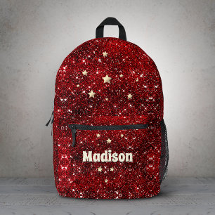 Sac À Dos Imprimé Monogramme pailleté rouge noir chic et fantaisiste