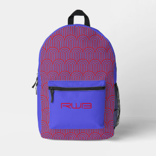 Sac À Dos Imprimé Monogramme personnalisé Arc rouge