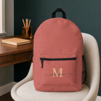 Sac À Dos Imprimé Monogramme personnalisé en or rose poussiéreux mod