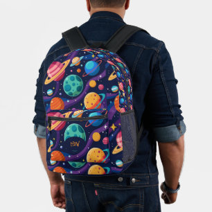 Sac À Dos Imprimé Monogramme Planètes rétro