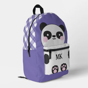 Sac À Dos Imprimé Monogramme Purple Cute Panda Kids