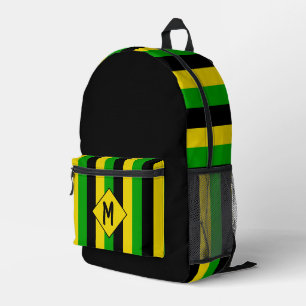 Sac À Dos Imprimé Monogramme rayé aux couleurs du drapeau jamaïcain