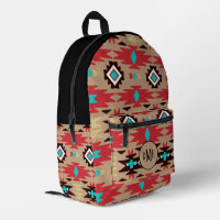 Monogramme Red Turquoise Native American Vision
