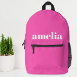 Sac À Dos Imprimé Monogramme rose chaud<br><div class="desc">Sac à dos mignon qui comporte votre nom ou vos initiales monogramme dans une police populaire blanche et audacieuse et un arrière - plan rose chaud tendance. Vous pouvez ajuster la taille de la police dans l'outil de conception pour des noms plus courts ou plus longs.</div>