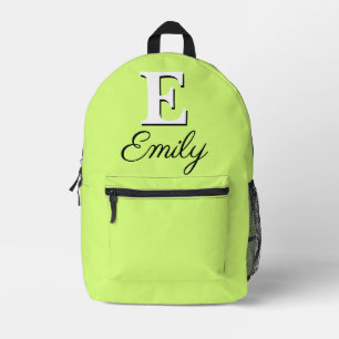 Sac À Dos Imprimé Monogramme vert jaune Mindaro moderne et élégant
