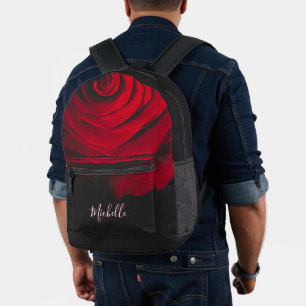 Sac À Dos Imprimé Monographie personnalisée rouge rose vintage photo