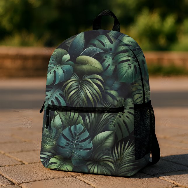 Sac À Dos Imprimé Monstera Tropical Botanique Jungle Vert  (Backpack)