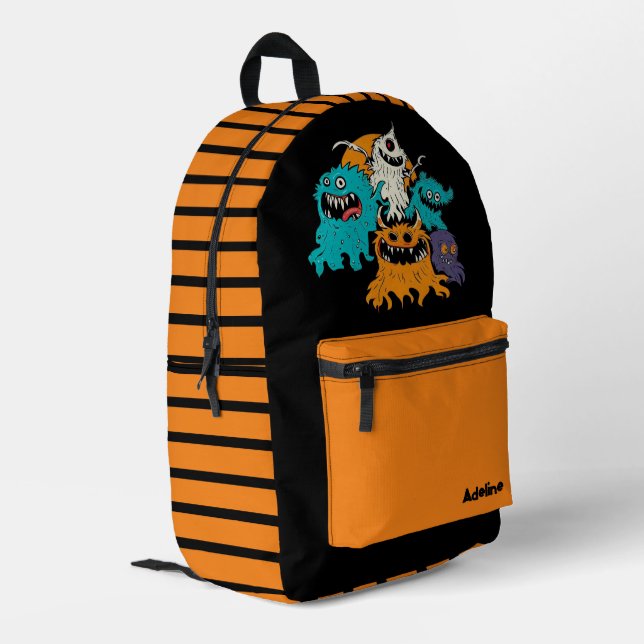 Sac À Dos Imprimé Monstre d'Halloween mignon/lunatique (Coin arrière gauche)