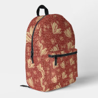 Morris Inspiré Lily Flower Botanique Rouge Textile