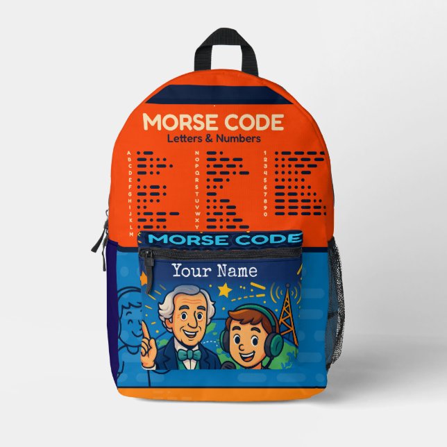 Sac À Dos Imprimé Morse Code & HAM Radio Kids Nom personnalisé (Recto)